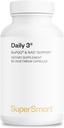 Supersmart Daily3 + Bio PQQ (All-in-One Profile) - 男女多维特敏 - 45 基本营养素 QQ Non-GMO & Gluten-Free - QQ 1 个月供给 - 90 蔬菜卡普尔