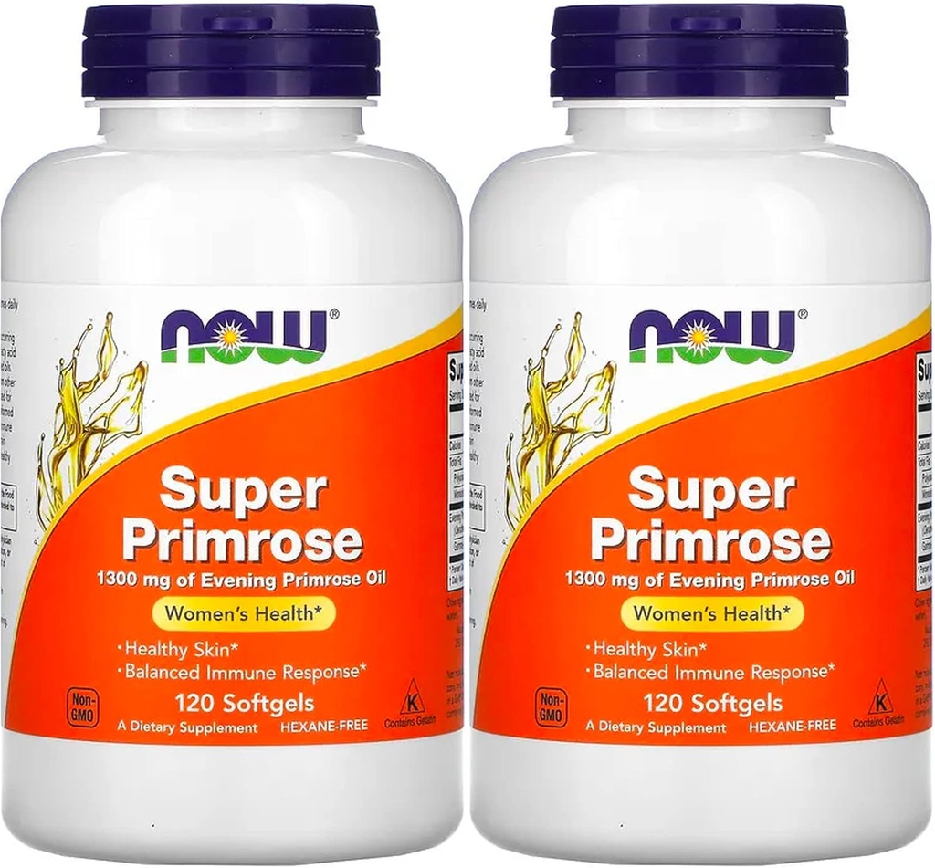 现在的食品超级Primrose 1300mg,120 胶(Pack of 2)