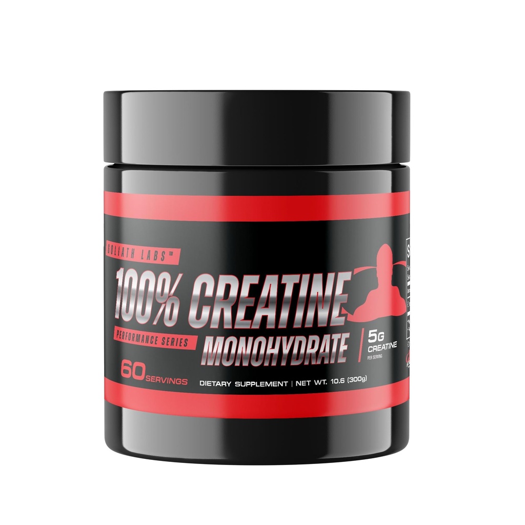 Goliath Labs Pure Creatine Monohydrate Powder - 300g 强力,动力,肌肉支持和耐力的无味微粒化Creatine - 60 services - 男女适身补充剂