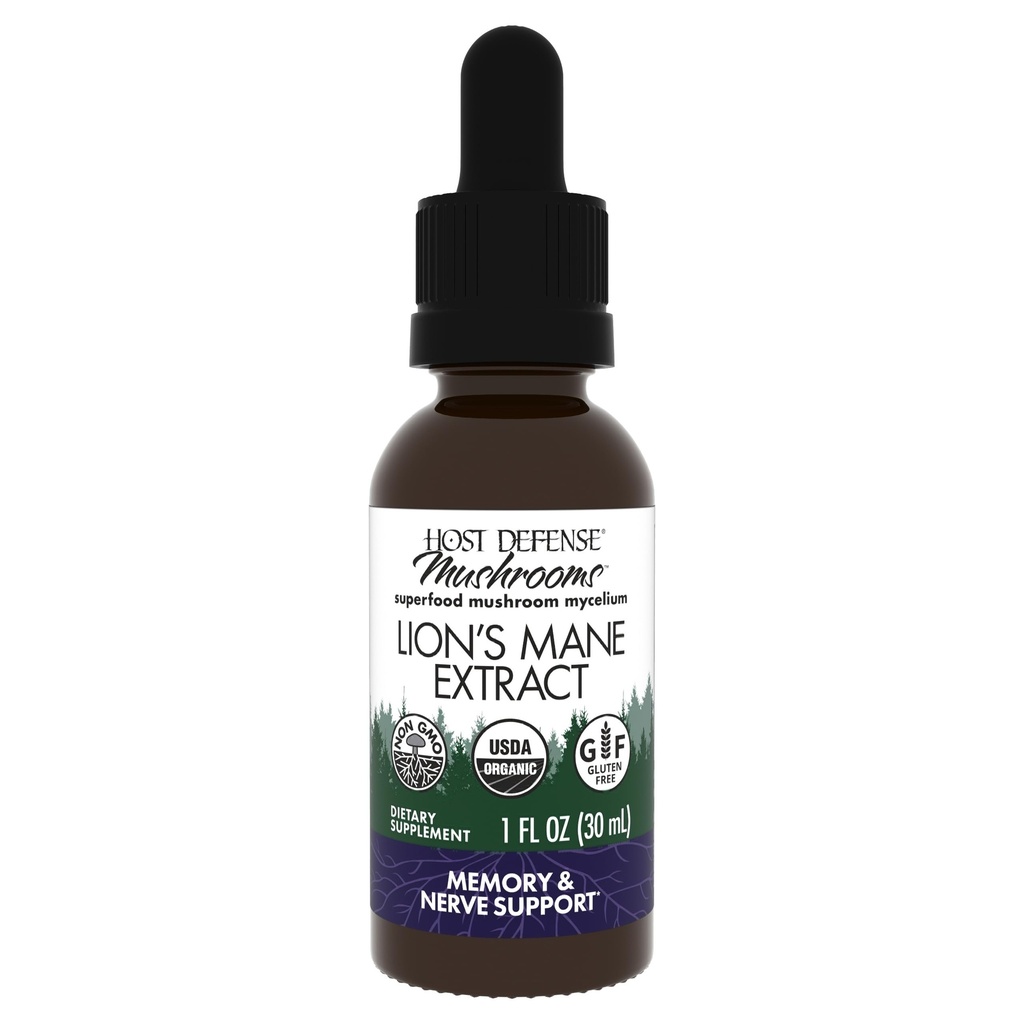 主机 Defense Mushrooms Lion's Mane Explain - Lion's Mane Supplement for Brain Health - 对焦点和记忆功能的蘑菇支持 - Immune & Nervous System Support - 1 fl oz (30 services) * (英语).
