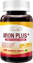 Lovita Iron 18 mg,6 in 1 Iron Supplement for Women, Vitamin C, Dong Quai & B12, Vegan Vitamin 支持无便秘的红血细胞生产,120 capsules