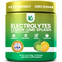 Keppi Electrolytes Powder – Lemon Lime Flavor 50 services – 无糖水补充剂 钾,镁,钠 – Keto, Vegan, Fasting-Friendly, Zero Calorie 电解饮料