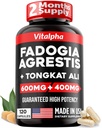 Ultra集中86,000mg Fadogia Agrestis Tongkat Ali Blend – 200:1 Tongkat Ali + 10:1 Fadogia Agrestis + Bioperine – 运动性能和肌肉质量的最大强度组合 - 120 V-Caps