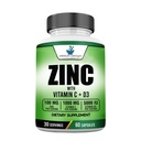 美国标准补充锌100mg,维生素C1000mg,维生素D35000 IU(125mcg) Per Service - Gluten Free, Non-GMO, 60 Capsules, 30 services