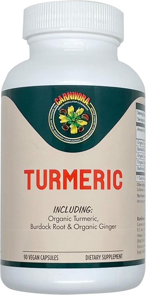 Carnivora Turmeric - 支持联合体和消化体健康(90 Vegan Capsules)
