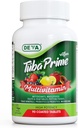 DEVA Tuba Prime Vegan 多维明 - 高剂量维生素和矿物膳食补充剂 - 抗氧化剂,水果和蔬菜混合剂,超级蘑菇,Probiotics, Prebiotics,种子,草药 - 90片