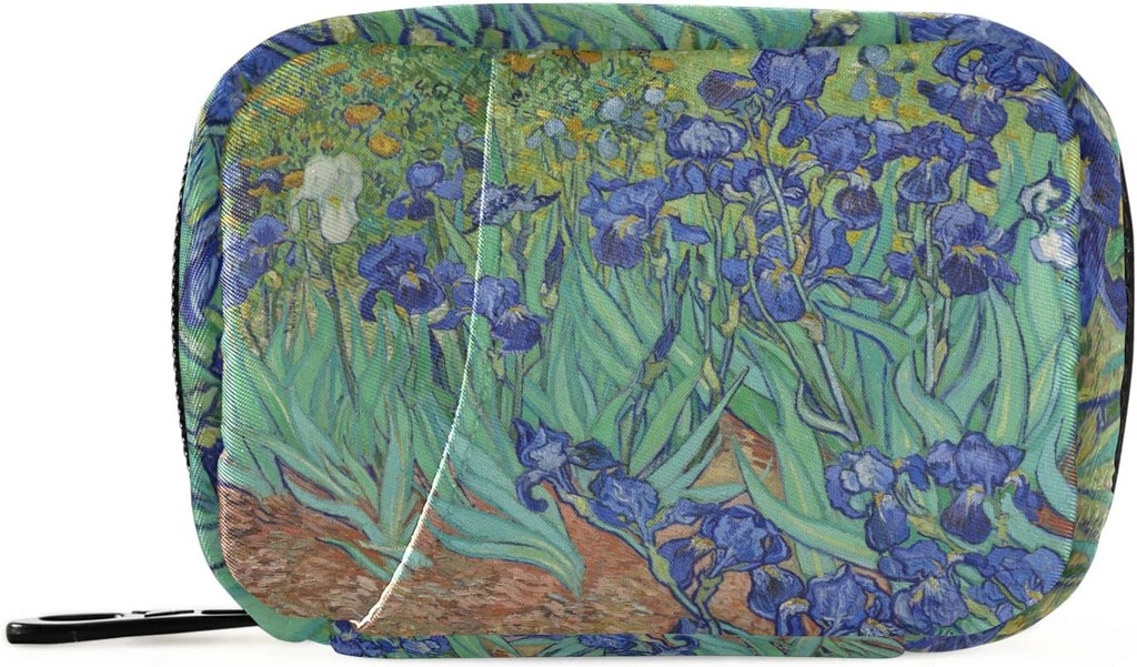 Naanle Irises Van Gogh 7日药丸案 Bag 旅行药丸组织者,配有Zipper Portable Weekly Case Contract 大小的维生素补充剂持有者