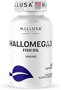 Omega 3 Fish Oil 1000mg – EPA 180mg DHA 120mg – Omega 3 Fatty Acids 补充 – Heart, Eye & 联合支持 – 60 Softgel – Hallusa Natural (英语).