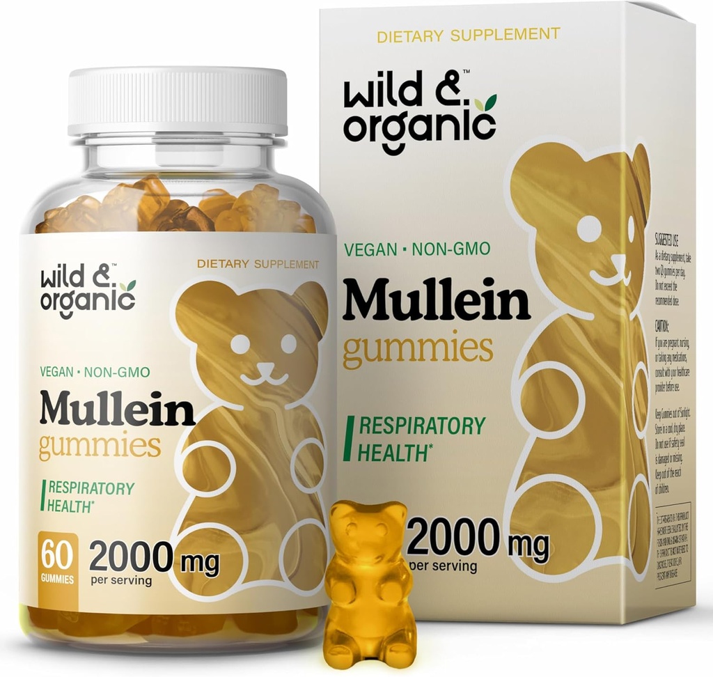 野生和有机穆莱因古米用于肺2000mg - 肺除毒和清洁 - 维根·穆莱因叶古米用于免疫支持 - 60 非GMO草药提取