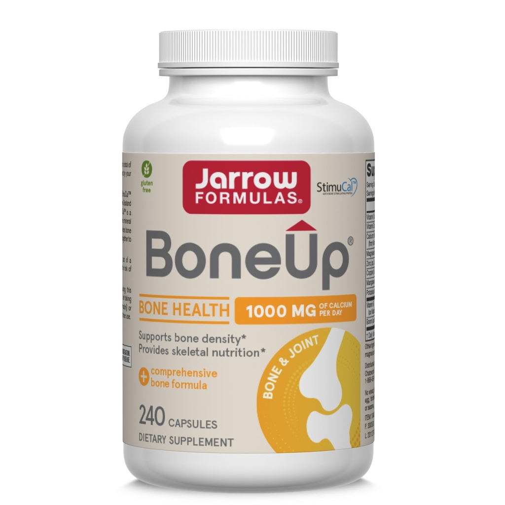 Jarrow Formules BoneUp for Bone Density - 维生素D3和K2,钙支持,240卡普尔,促进骨骼营养,最多40天供给.