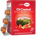 Maxi健康胆固醇Gummys for Adults – 1200mg Planet Sterols 和 Stanols 补充 – Kosher 和 Gluten 自由健康胆固醇补充 – Orange Flavor Gummys (30 Countries)