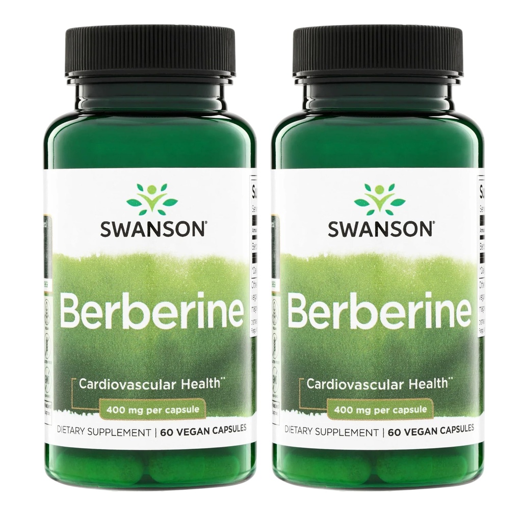 Swanson Berberine - 标准化的97%Berberine HCl-400mg 每件 - 60个卡普尔 2瓶