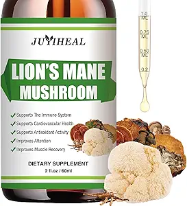 Lions Mane Liquid - Brain Support, Energy, Memory & Focus - 糖和无酒精的Lions Mane补编 - 2 Fl OZ, 2个月供应量