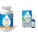 TheraTears 1200mg Omega 3 眼营养补充品,有机法拉士种子Triglyceride鱼油和维生素E,180 Counter & SteriLid Eyelid Cleanser and Face Wash,为刺激眼,2 fl oz Spray