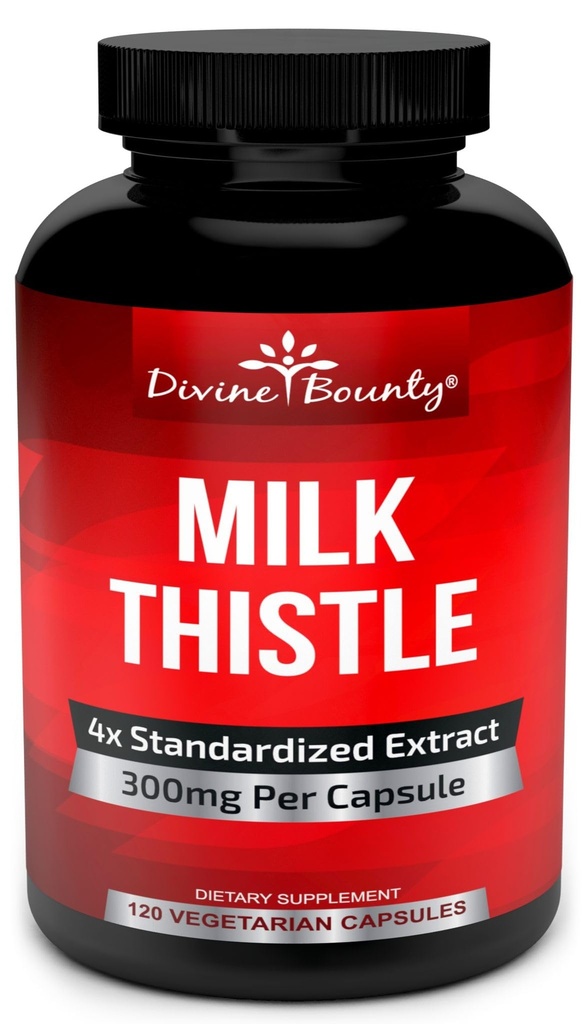 Divine Bounty纯牛奶 硝酸奶(Thatle Capsules) 补充剂 - A Potent 1200mg Milk 硝酸奶(Apotentent 1200mg Milk Tetle) 补充剂 4X 集中提取剂(Standardized) 120 Vegetarian Capsules