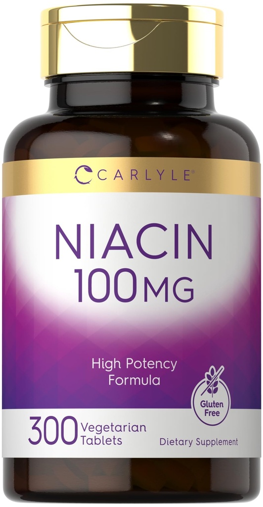 Carlyle Niacin 100mg | 300 蔬菜片 | Non-GMO, Gluten Free | 高概率公式