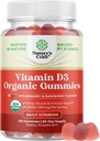 成人有机维他命D型Gummys – 日用维加文维他命D3 2000IU – USDA 成人健康有机维他命D3 非转基因Gluten免费2个月供应