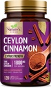 1800mg 锡兰锡桂(Ceylon Cinnamon Capsules 1800mg) - 经认证的有机锡桂,在美国的瓶装, & Pre Extra Struge Ceylon Cinnamon Supplements, Anti-oxidant Pills, Non-GMO & Gluten Free, Sugar Free - 120 Capsules (英语).