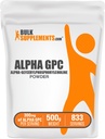 Bulk Assupports.com Alpha GPC 粉末 - Choline Assupports, Alpha GPC 300mg - 不受欢迎的 & Gluten Free, 每架600mg, 500g (1.1磅) (Pack of 1)