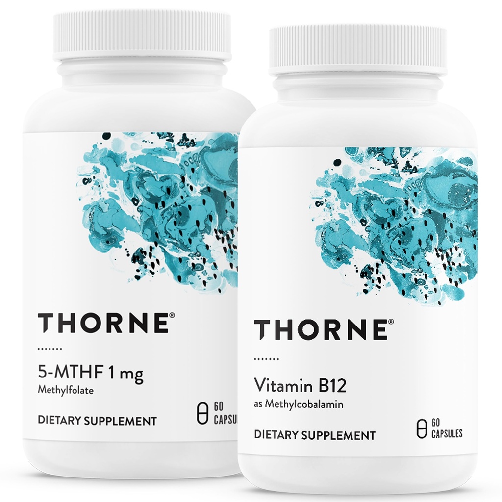 THORNE - 5-MTHF和维生素 B12 包 - 心血管和神经支持 - 60种服务