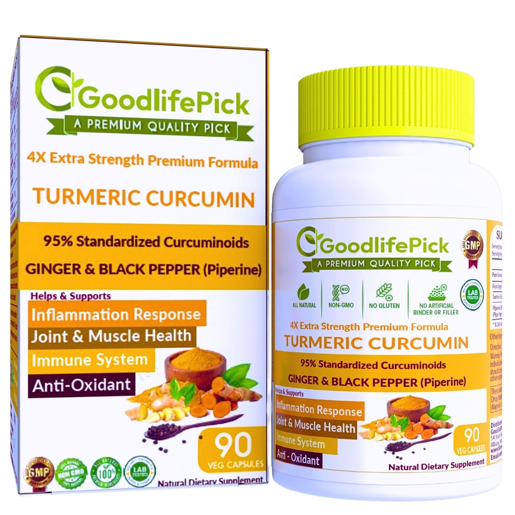 配有姜和黑辣椒的毛 Cap(Premium Turmeric capsules). 来自Turmeric Curcumin 95% Curcuminoids & Ginger Root 全自然非GMO NO 水稻粉 NO Steater NO Silica NO Gluten 90厘米