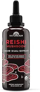 Natharm Reishi蘑菇液体叮当补充剂 — 促进平静、免疫支持和睡眠援助、Vegan、Non-GMO — 有机水果机构,1个月供应