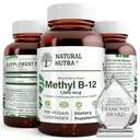 Natural Nutra Vegan Methyl B12 1000mcg, Heart Health and Energy Booster Supplement, Gluten Free, Support Energy Transformation, Enhance Immune Response, Help Brain Function, 100 Vegan Lozenges