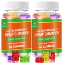 (2 Pack) Hemp Gummys,水果食材 Gummy 高级 100% 天然高潜力 Hemp种子提取 Gummys - 120 Gummys