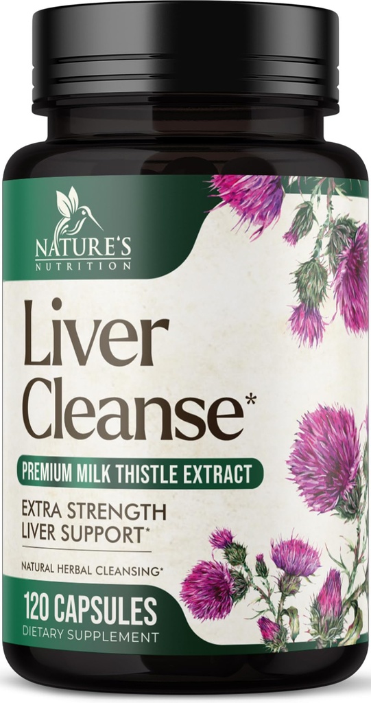 Liver Cleanse Detox & Reference Formula - 20-in-1 高级肝脏支持补编,配有Silymarin Milk Thetle, Dandelion Root, Artichoke 提取器, Turmeric, Choline, & Beetroot - 120 Veggie Capsules