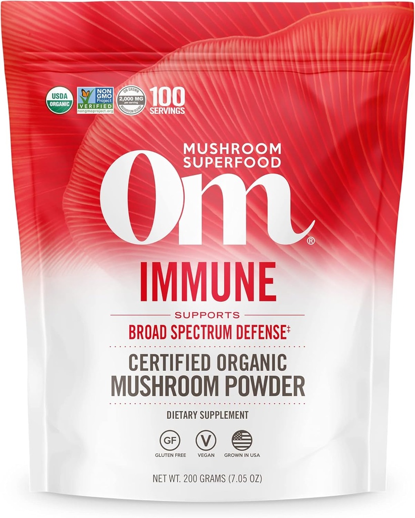 OM MUSHROOM SUPERFOOOD 混合蘑菇超食品补编,7.05 Ounce Pouch,100 Services,Mushrom Blend,Reishi和土耳其泰尔;每日混合食品支助补编