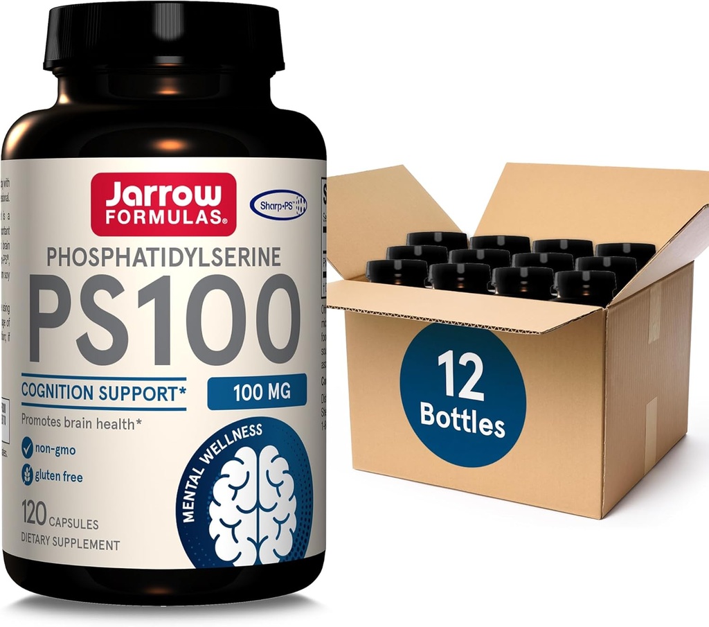 Jarrow Formules PS100 Posphatidylserine 100 mg,大脑健康和认知支持膳食补充,120 Capsules,40-120日供应,包12