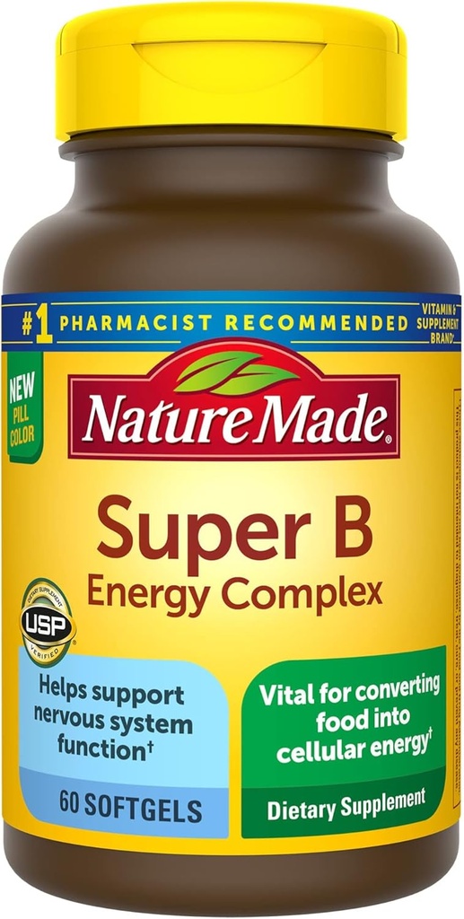超级B能源综合体,大脑细胞功能支持的饮食补充,60 Softgels,...
