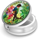 Pill Box-3 皮层和皮夹小金属药丸的比较小药丸箱
