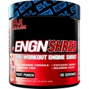 EVL Ultimate Pre Workout Powder - Thermogenic Fat Burn Support Preworkout Powder Drink for Lasting Energy Focus and Stamina - ENGN Shred Intense Creatine Free Preworkout Drink Mix - Fruit Punch