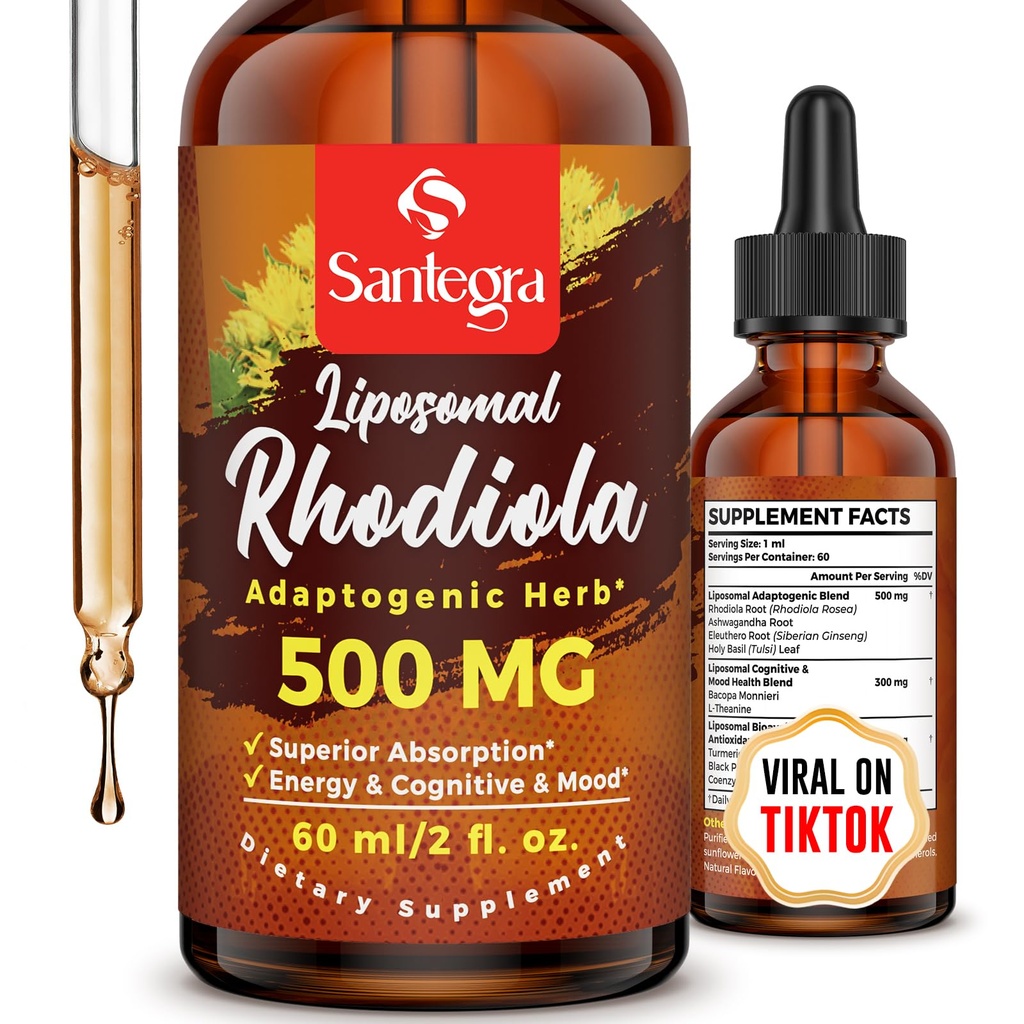 57 000 MG Liposomal Active Rhodiola Rosea 补编、Rhodiola 根提取剂、高吸收液体、Rhodiola Rosea 根提取剂能源、压力、Mood、Vegan、60毫升