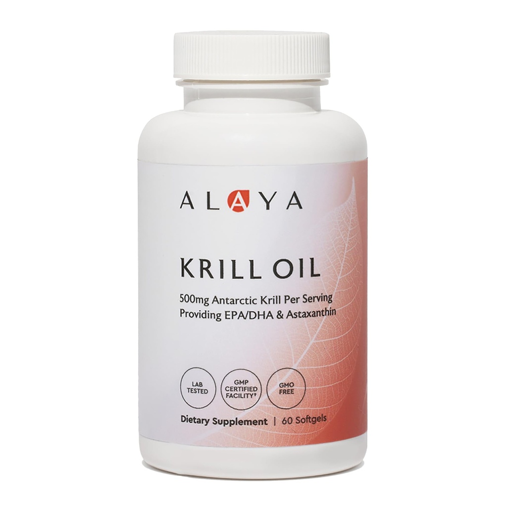 Alaya Naturals - 南极克里尔油500毫克加磷脂,EPA/DHA Omega 3 & Astaxanthin - 非GMO - 多氯联苯
