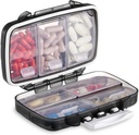 Fullicon Portable Pill Organizationer Weekly, Small Travel Pill Case with 7 Competment,防潮药和防气药盒,维生素/鱼油/补充品的旅行药丸持有者
