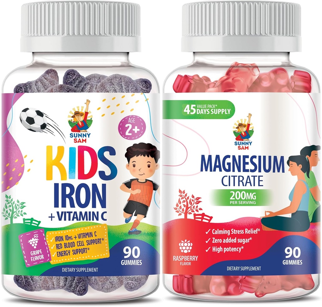 成人用镁和成人用铁(英语:Iron Gummys for Adults) 儿童用铁(英语:Iron Gummys for Kids & Adults) - 含维生素C的铁维生素.