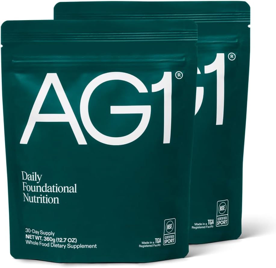 AG1 绿皮粉补充剂 改善古特健康 多维他命 Probiotic , Gluten Free, Vegan 和 Keto Friendly → 75 维生素 (运动员绿皮粉) - 2 Pack, Classic Formulating (每袋30人)