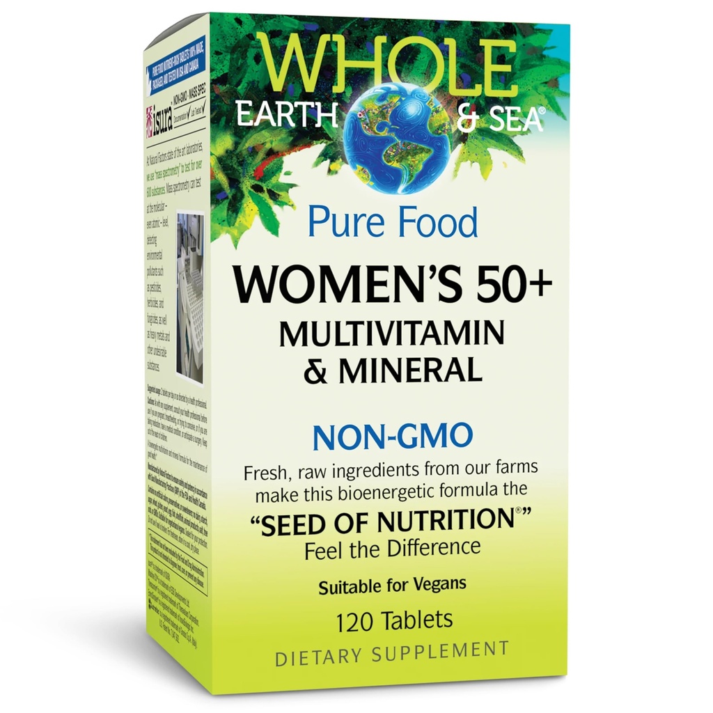 Natural Factors Whole Earth & Sea Womens Multivitamin 50+ 120 Tablets