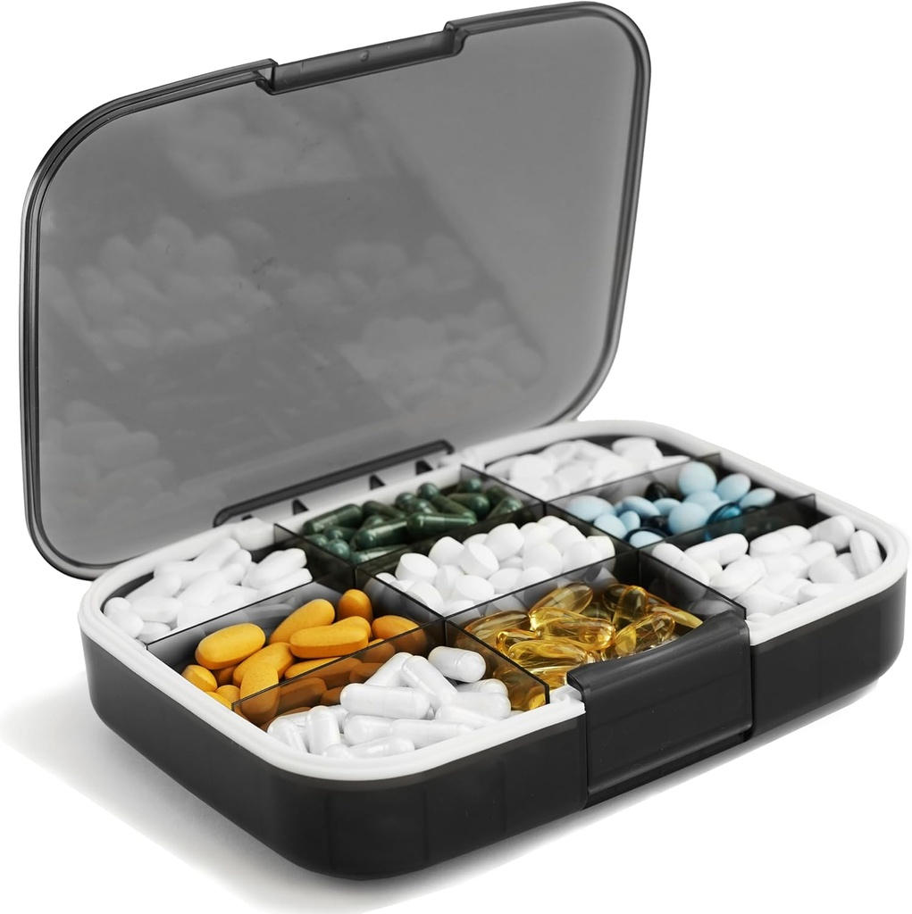 附加大型药丸组织者 Jumbo Medicine Organization Box with Labels Pill Case 大容量便携式药丸 游览药丸 持有者 药剂 储存维生素补充容器