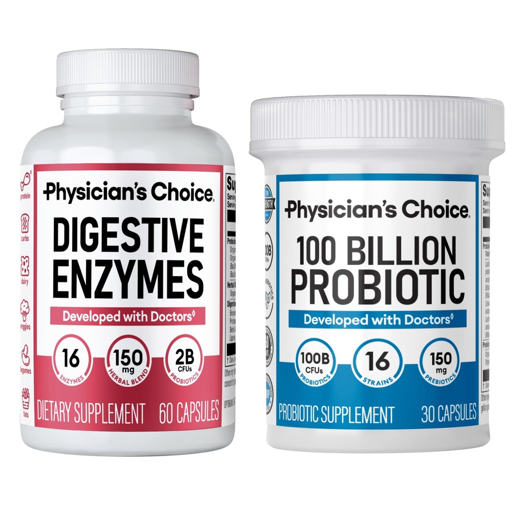 物理学家的CHOICE 100亿+消化酶 60ct Bundle - 高级古特健康支持