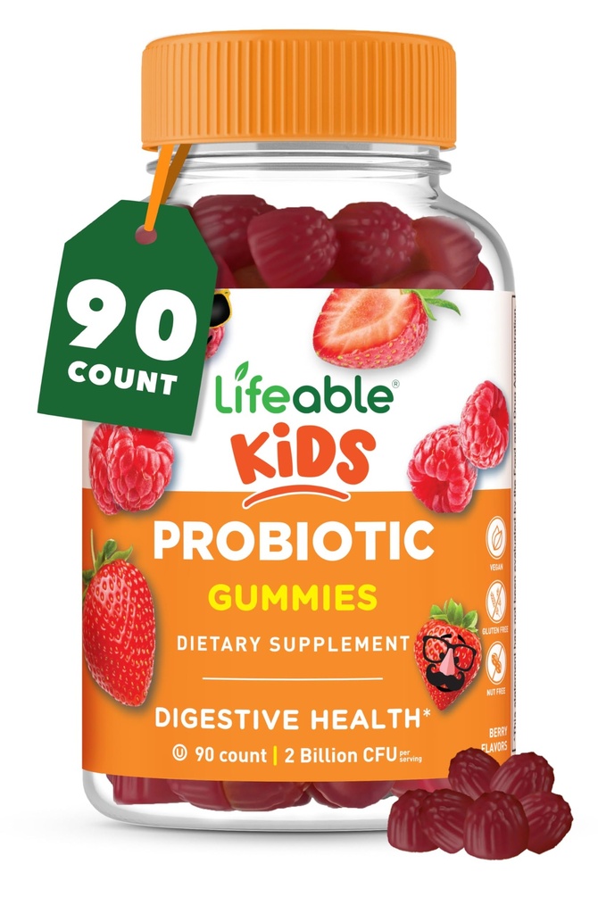 儿童亲生药物 Gummys → 2亿 CHFU → Great Tasting kids Probiotic Gummys → Guty Health, 消化支持和免疫支持 → 90 儿童亲生药物 Gummys → Toddlers → Lifable