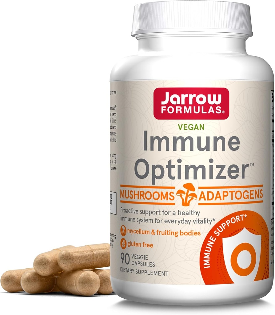 Jarrow Formures Immune Optimier with Cordyceps, Reishi, Lion's Mane, Shitake, King Trumpet, 以及土耳其 Tail 蘑菇, 饮食补充品与 Androogis 提取, 90 Veggie Capsules, 30日供应