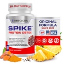 Spike Protein Detox - Spike 蛋白质平衡的支持补充剂 - 与 Nattokinase 4000Fu, Bromelain 500mg, Curcumin 1000mg - 在美国制造 - 60 Capsules, 30天供应