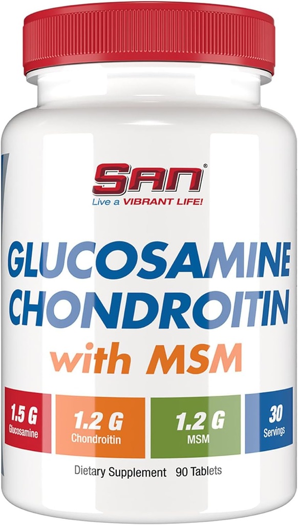 SAN Premium Glucosamine Chondroitin与MSM Complex for Joint Support - 健康关节和流动的自然公式。 30名服务人员