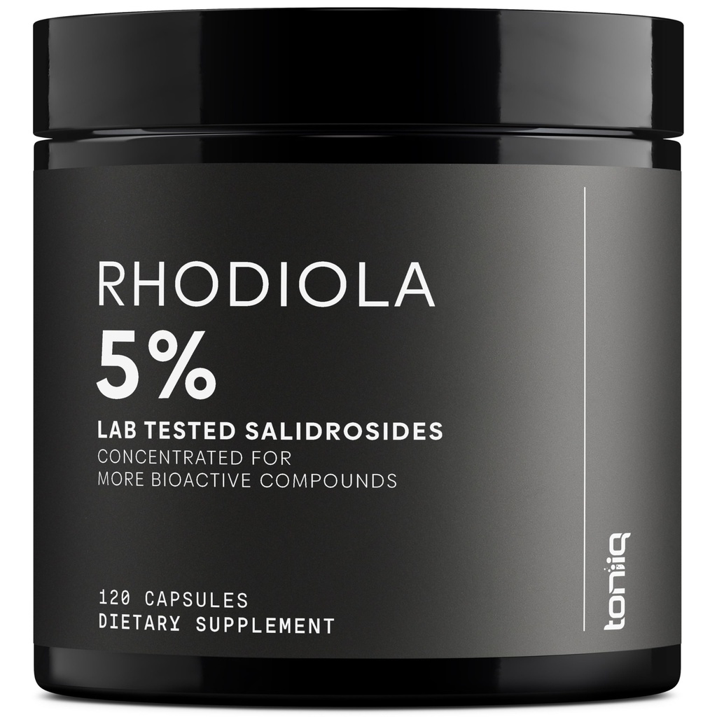 Toniiq Triple-Strength 600mg Rhodiola Rosea - 120 Capsules - 5% Salidroside 集中提取 - 高度纯化和生物可用