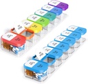 Odaro Extra Lige Weekly Pill Organizationer, XL Pill Box 7 Day MM, Jumbo Medicine Organizationer 2 Times Aday to hold Daily Medicine, Vitamins, and Supplements, Rainbow & Blue/White(两集) 互联网档案馆的存檔,存档日期2014-03-02.