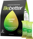 Bebetter Organic Electrolytes Powder Packets – 每日电解饮品 Mix – 有机椰子水 – 无人工火花 – 无糖无水性 Packets – 非GMO – 22 棒包(Coconut and Lime)