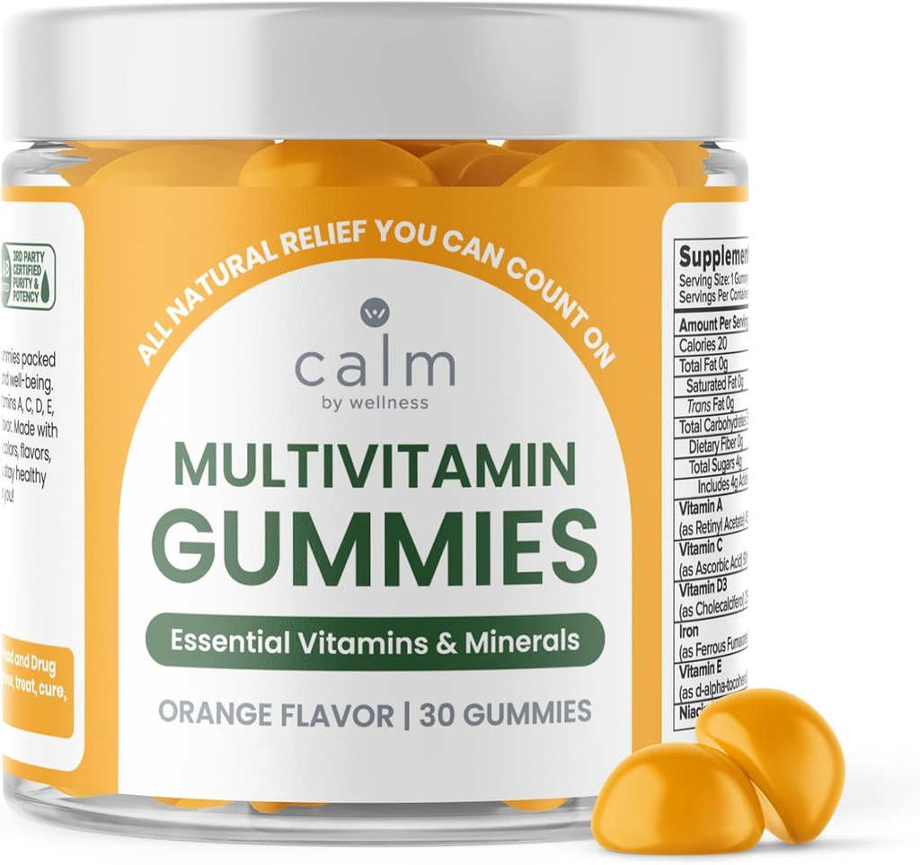 由健康多维他命Gummys镇定 - 所有天然维他命成人多维他命Gummy - 用抗氧化剂维生素C & E, B12, B6, 叶酸,泛神酸 - 对整体健康至关重要